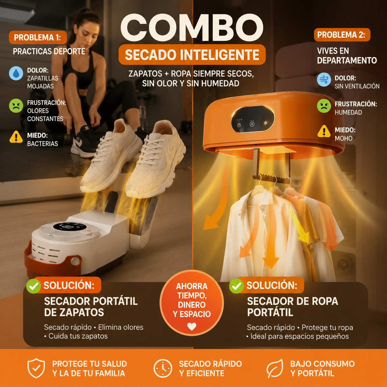 Pack Secado 2 en 1 para Ropa y Calzado
