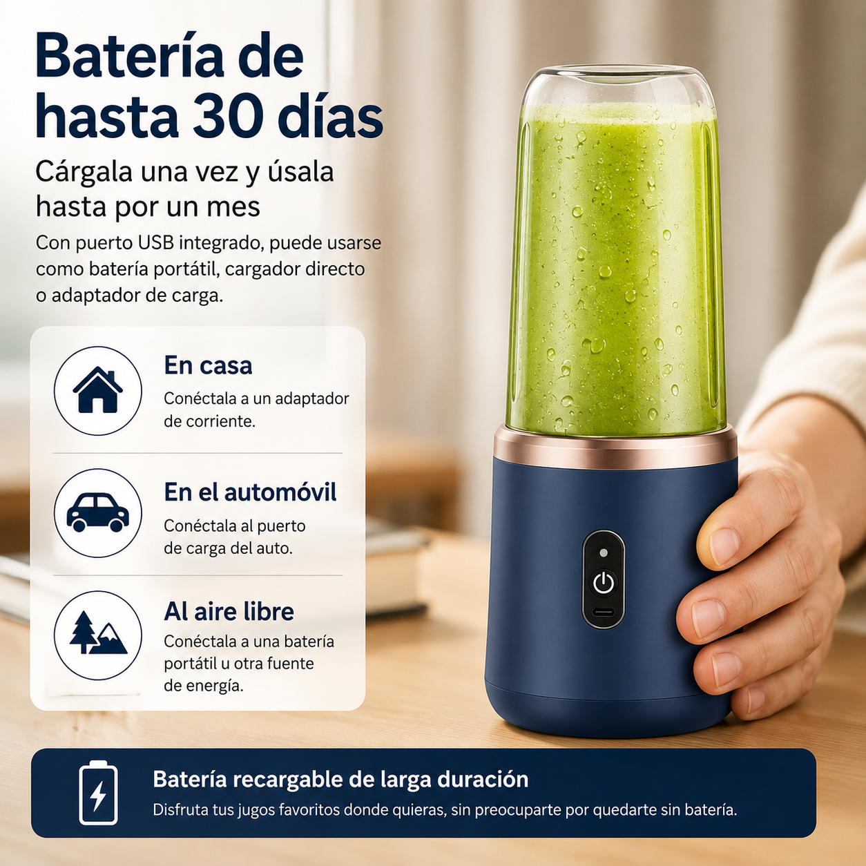 Mini Licuadora portátil 2 en 1